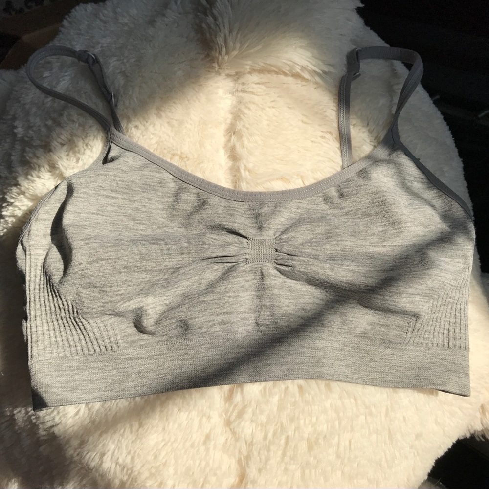 Light gray unpadded bra